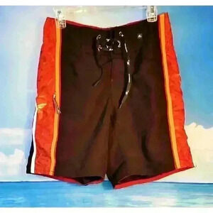 HOBIE Mens BLACK Swim Bathing Suit ZIP Pocket pants bottoms NO LINER size 36 Reg